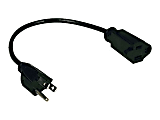 Tripp Lite 1ft Power Cord Extension Cable 5-15P to 5-15R 10A 18AWG 1' - Power extension cable - NEMA 5-15 (M) to NEMA 5-15 (F) - 1 ft - black 1 thumbnail image