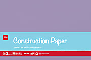 Office Depot® Brand Construction Paper, 12" x 18", 100% Recycled, Purple, Pack Of 50 Sheets
