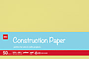 Office Depot® Brand Construction Paper, 12" x 18", 100% Recycled, Yellow, Pack Of 50 Sheets 1 thumbnail image