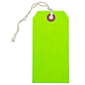 JAM Paper® Medium Gift Tags, 4-3/4" x 2-3/8", Neon Green, Pack Of 10 Tags
