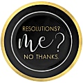 Amscan New Year's Eve No Resolutions Plastic Plates, 7-1/2", Black, Pack Of 20 Plates