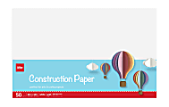 Office Depot® Brand Construction Paper, 12" x 18", 100% Recycled, White, Pack Of 50 Sheets 1 thumbnail image