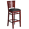 Flash Furniture Slat Back Restaurant Bar Stool, Black/Mahogany