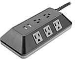 GE UltraPro Adapt 8-Outlet Surge Protector With USB, 3', Black – 73776 1 thumbnail image