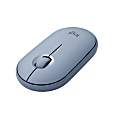 Logitech Pebble M350 Wireless Mouse with Bluetooth or 2.4 GHz Receiver, Silent, Slim Computer Mouse with Quiet Click - Blue Gray