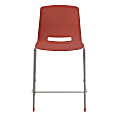KFI Studios Imme Stacking Bar Stool, 39"H, Coral/Silver 1 thumbnail image