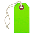 JAM Paper® Small Gift Tags, 3-1/4" x 1-9/16", Neon Green, Pack Of 10 Tags