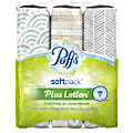 Puffs Plus Lotion 2-Ply Facial Tissues, White, 96 Tissues Per SoftPack, 3 SoftPacks Per Pack, Case Of 3 Packs 1 thumbnail image