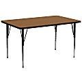 Flash Furniture Rectangular Activity Table, 30" x 72", Oak