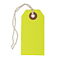 JAM Paper® Small Gift Tags, 3-1/4" x 1-9/16", Neon Yellow, Pack Of 10 Tags