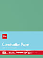 Office Depot® Brand Construction Paper, 9" x 12", 100% Recycled, Bright Green, Pack Of 50 Sheets