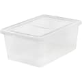 IRIS 17-quart Storage Box - External Dimensions: 17.5" Length x 12" Width x 17.5" Depth x 7" Height - 4.25 gal - Snap-in Lid Closure - Stackable - Plastic - Clear - For Scissors, Notebook, Office Supplies, Sweater, Purse, Towel, Stapler - 1 Each