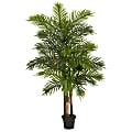 Nearly Natural Areca Palm 72”H Artificial Plant With Planter, 72”H x 22”W x 22”D, Green/Black
