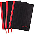Black n' Red Casebound Hardcover Notebook 3-pack - Case Bound - 12" x 8.5"1.7" - Matte Cover - Hard Cover, Bleed Resistant, Ribbon Marker - 3 / Pack