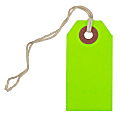 JAM Paper® Tiny Gift Tags, 3-3/8" x 2-3/4", Neon Green, Pack Of 10 Tags