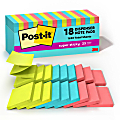 Post-it Super Sticky Pop Up Notes, 3 in x 3 in, 18 Pads, 90 Sheets/Pad, 2x the Sticking Power, Supernova Neons Collection