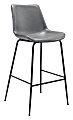 Zuo Modern Byron Bar Chair, Gray/Black