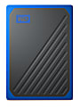 Western Digital® My Passport Go 1TB Portable External Solid State Drive, Black/Cobalt, WDBMCG0010BBT-WESN 1 thumbnail image