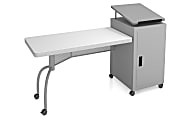 National Public Seating Oklahoma 24"W Sound Edupod Teacher's Desk & Lectern Combo, Gray Hammertone