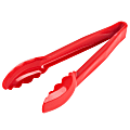 Cambro Plastic Tongs, Scallop Grip, 9", Red, Pack Of 12 Tongs