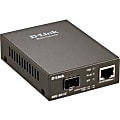 D-Link 10/100/1000 to SFP Media Converter - 1 x Network (RJ-45) - Multi-mode, Single-mode - Gigabit Ethernet - 10/100/1000Base-TX, 1000Base-X - 1 x Expansion Slots - SFP - 1 x SFP Slots - Desktop