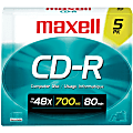 Maxell 40x CD-R Media - 700MB - 120mm Standard - 5 Pack 1 thumbnail image
