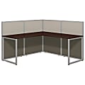 Bush Business Furniture Easy Office 60"W L-Shaped Cubicle Desk Workstation With 45"H Panels, Mocha Cherry/Silver Gray, Standard Delivery 1 thumbnail image