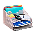 Mind Reader Desktop Vertical Paper Tray Organizer, 9-1/2” H x 11-1/2” W x 12-1/2” D, Pink