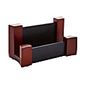 Rolodex® Wood & Faux Leather Business Card Holder, Mahogany