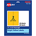 Avery® Printable Labels, 94266-BYP40, Rectangle, 11" x 4-1/4", Matte Bright Yellow, Pack of 80 1 thumbnail image