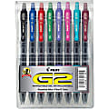 Pilot G2 Retractable Gel Pens, Fine Point, 0.7 mm, Clear Barrels, Assorted Ink, Pack Of 8 Pens 1 thumbnail image