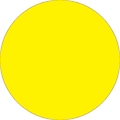 Removable Round Color Inventory Labels, DL613L, 2" Diameter, Fluorescent Bright Yellow, Pack Of 500
