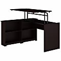 Bush Furniture Cabot 3 Position Sit to Stand Corner Bookshelf Desk, 52"W, Espresso Oak, Standard Delivery 1 thumbnail image