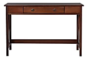 Linon Rockport 46"W Home Office Writing Desk, Antique Tobacco 1 thumbnail image