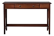 Linon Rockport 46"W Home Office Writing Desk, Antique Tobacco