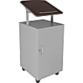 Lorell Podium - Laminated Square Top - 49.31" Height x 18" Width x 18" Depth - Assembly Required - Silver 1 thumbnail image