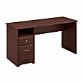 Bush Furniture Cabot 60"W Computer Desk With Drawers, Harvest Cherry, Standard Delivery