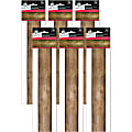 Schoolgirl Style Straight Borders, 3" x 3', Woodland Whimsy Wood Grain, 12 Strips Per Pack, Set Of 6 Packs
