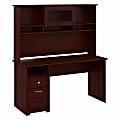 Bush Furniture Cabot Computer Desk with Hutch and Drawers, 60"W, Harvest Cherry, Standard Delivery