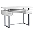 Monarch Specialties Computer Desk With Drawers, White/Silver 1 thumbnail image