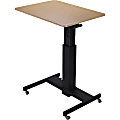 Lorell® Mobile 30"W Adjustable Height Sit-to-Stand Desk, Black Oak