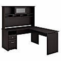 Bush Furniture Cabot 3 Position L Shaped Sit to Stand Desk with Hutch, 60"W, Espresso Oak, Standard Delivery 1 thumbnail image