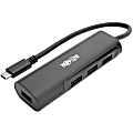 Tripp Lite USB C Hub 4-Port w/ 4x USB-A Portable Compact Thunderbolt 3 Compatible USB Type C, USB-C - Hub - 4 x SuperSpeed USB 3.0 - desktop