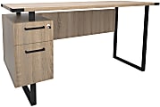 Safco® Mirella SOHO 63"W Writing Desk With Pedestal, Sand Dune