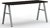 HON Mod Table Writing Desk, 60"W, Java Oak/Silver 1 thumbnail image