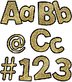 Carson Dellosa Education EZ Letters, 4”, Sparkle + Shine Gold Glitter, 219 Pieces Per Pack, Set Of 2 Packs