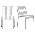 Eurostyle Enid Outdoor Furniture Steel Stackable Side Chairs, White, Set Of 2 Chairs 1 thumbnail image