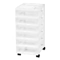 Iris® Rolling Plastic 6-Drawer Storage Cart, 26 7/16" x 12 1/16" x 14 1/4", White 1 thumbnail image