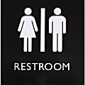 Lorell Unisex Restroom Sign - Print/Message "Restroom (Accessible)" - 8"x 8" - Square Shape - Surfac - 02654 1 thumbnail image
