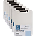 Business Source Flat Clip Plastic Clipboard - 9" x 12" - Plastic - Clear - 6 / Bundle 1 thumbnail image